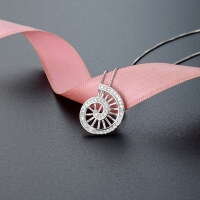 wholesale S925 Sterling Silver Gold-Plated Swirl Pendant Women's Minimalist Design Fashionable Elegant Necklace Cross-Border New Accessory-Platinum [Pendant without chain] &gt; 925 silver