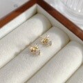 wholesale 925 Sterling Silver Sweet and Lovely Bow-shaped Stud Earrings with Inlaid Diamonds, Unique and Stylish Women's Jewelry M05126-0-2