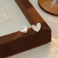 wholesale S925 Sterling Silver Irregular Heart Earrings Women's Design Fashion Forest Style Earrings Trendy-0-4