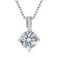 Sterling Silver Fashion Pendant Necklace with Moissanite-0-4