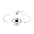 wholesale S925 Sterling Silver Minimalist and Stylish Luxury Moissanite Evil Eye Bracelet for Women, Small and Niche Design Hand Jewelry-0-6