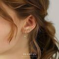 wholesale Sterling Silver S925 Retro Star Ball Stud Earrings for Women, Minimalist and Chic-0-0