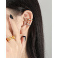 wholesale S925 sterling silver metal, Korean version ins niche heavy work design minimalist irregular stackable versatile ear clip for women without ear piercings-0-2