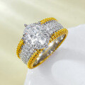 wholesale S925 silver-plated gold 6*8 oval gold-plated wealth high-end fashionable ring for women-0-1