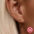 wholesale S925 Sterling Silver Five-Petal Flower Hollow-Out Delicate Commuter Versatile Stud Earrings-0-1