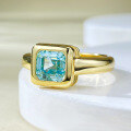 wholesale S925 Sterling Silver Astor Cut 7*7mm Aquamarine Ring, Minimalist, Suitable for, New Style byJewelry-0-1