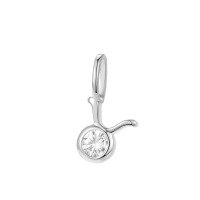 wholesale S925 Sterling Silver French Zodiac Necklace With Colorful Zircon Pendant-A3809-Taurus/White Gold_Pendant 925 Silver