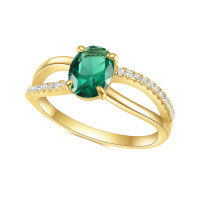 wholesale S925 Sterling Silver Emerald Nano Ring, High-End Light Luxury Fashionable Elegant Colored Gemstone Ring-S925 Silver + Emerald Nano US Size 9
