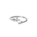 wholesale S925 Sterling Silver Forest-style Fresh Bud Ring for Women Sweet Openable Diamond Flower Finger Ring J8084-0-4
