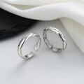 wholesale S925 Sterling Silver Retro Vintage Handwoven Stacking Ring Korean Minimalist Style Adjustable Open Ring for Women-0-0