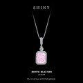 Metal Alloy, White and Blue Diamond-Cut Cubic Zirconia Perfume Bottle Pendant Necklace-0-4
