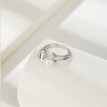 wholesale S925 Sterling Silver Baroque Freshwater Pearl Ring for Women, Small Batch Design with a High-End Feel, Personality-Enhancing Index Finger Ring-0-5