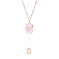 wholesale Metal material trendy H letter necklace, lightweight luxurydesign sense simple tassel collarbone chain autumn and winter accessories-0-4