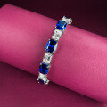 wholesale 8*10 full-diamond royal blue bracelet in metal, a trendy and elegant bestseller for affluent women in jewelry live streams-0-0