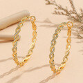 wholesale S925 Sterling Silver Exaggerated Fashion Bohemian Zircon Micro-Inlaid Braided Hoop Earrings for Amazon-0-2