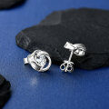 Sterling Silver 5mm Round Moissanite Swirl Stud Earrings for Women-0-0