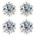 wholesale S925 Sterling Silver Fashion Minimalist 2-Carat D Color Moissanite Stud Earrings for Women, Small Niche Design High-End Earrings-0-4