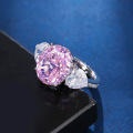 wholesale S925 Sterling Silver Enzela Pink Diamond Pink Ice Flower Cut Ring, Non-Tarnish Wholesale Women's Niche Design-0-1