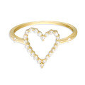 wholesale 10K Gold White Zirconia Simple and Stylish Commuter Hollow Heart Ring for Wholesale by Yili Jewelry-0-4