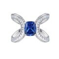wholesale S925 Sterling Silver 7*9 Plump Square Snowflake Cut Tanzanite Ring for Women,Ins Style-0-4