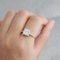 wholesale 925 Silver New Jewelry Princess Square 6*6 High Carbon Diamond Precision Full Diamond Micro-Paved Ring-0-3