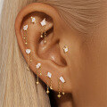 wholesale S925 Sterling Silver Geometric Zirconia Star Moon Bead Threaded Cartilage Stud With Classic Fringe-0-1