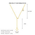wholesale S925 Sterling Silver Geometric Hollow-out Star Necklace For Women, Bohemian Floral Petal Luxury Cross-border Collarbone Chain-0-2