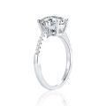 wholesale 18k Gold Plated 925 Silver 3 Carat 8*10mm Oval Full Moissanite Women's Ring for Amazon Cross-Border Best Sellers-0-4