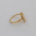 wholesale S925 Silver Plated with 14K Gold, Japanese Fashion Light Luxury Style White Zircon Ring-0-3