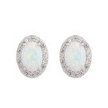 wholesale 925 Sterling Silver Opal Stud Earrings for Women, European and American Cross-Border Autumn and Winter Luxury High-End Oval Opal Earrings-0-4