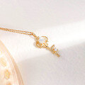 wholesale 10K Gold Japanese-style Natural Freshwater Pearl White Zircon Key Pendant, Gentle and Sophisticated-0-3