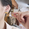 wholesale S925 Silver Retro Chinese Knot Coin Beeswax Stone Earrings, Imperial Style Design, Trendy and Versatile for Women-0-0