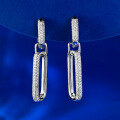 wholesale S925 silver jewelry, trendy and unique paperclip earrings, versatile wear, popular cross-border export bestseller-0-1
