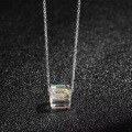 wholesale S925 Silver Autumn Winter New Square Zirconia Fashion Elegant Light Luxury Collarbone Necklace Jewelry for Women-0-2
