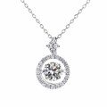 wholesale S925 Sterling Silver Moissanite Mini Light-Chasing Pendant Necklace for Women, Luxury Gift, TikTok Hot-Selling Item-0-4