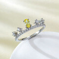 wholesale S925 Silver 3*5 Oval Yellow Diamond Ring for Engagement, High Carbon Diamond Ring Gift for Women-0-1