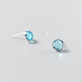 wholesale S925 Sterling Silver Fresh and Sweet Ins Style Small and Exquisite Design Blue Bead Round Earrings M06422-0-0