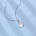 wholesale S925 Sterling Silver Diamond-Inlaid One Shell Pendant Necklace, Niche Design, Versatile, TikTok Same Style, Women's Stylish Collarbone-0-3