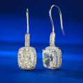 wholesale S925 Silver New 7*9mm Imported High-Carbon White G Diamond Cross-BorderIns Style Ear Hooks-0-0