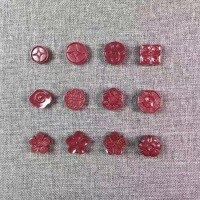 wholesale Metal material natural cinnabar coin auspicious clouds Bagua sunflower horizontal string accessory handmade DIY cinnabar jewelry rope braiding-1# one