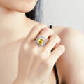S925 Silver 5ct Moissanite Women's Ring, Fancy Square Tower Setting-0-3