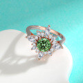 wholesale 18K Gold & S925 Sterling Silver Flower Ring Fashionable and Sophisticated 1 Carat Moissanite Diamond Ring-0-1