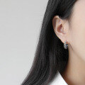 wholesale S925 Sterling Silver EF236 Korean-style Minimalist Vintage Chain Stud Earrings for Women, Student Silver Jewelry-0-2