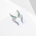 wholesale S925 Sterling Silver Fashion Earrings with Colorful Zircon Inlay and Line Design, Luxurious and High-End Autumn/Winter Earrings for Wholesale-0-3