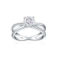 wholesale 925 Sterling Silver New 12ct Flame Ice Cut Ring European & American 7*7 Color Gem High Carbon Diamond Cross Women's Ring-Fireworks G-40 White US size 6#