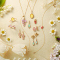 wholesale S925 silver Japanese-style luxury jewelry pink enamel petal pendant, Spring Floral Series necklace-0-0