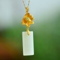 wholesale 925 Silver Gold-Plated with Certificate Hetian Jade Pendant Lotus Necklace, National Trend Ancient Style for Cheongsam Hanfu Jade Jewelry-0-6