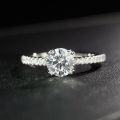wholesale S925 Sterling Silver 1 Carat Classic Four-Prong Moissanite Ring D Color HW Same Style Ring Wholesale-0-0