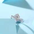 925 Silver Moissanite Princess Crown Ring-0-2