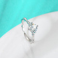 wholesale S925 Sterling Silver Moissanite Ring 1 Carat Bamboo Joint Minimalist and Fashionable High-end Fine Band Women's Wholesale-0-0
